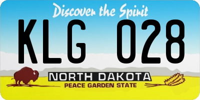ND license plate KLG028