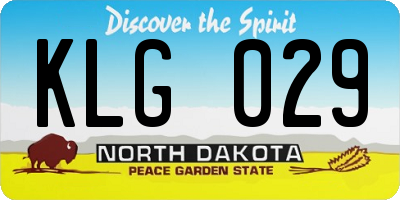 ND license plate KLG029
