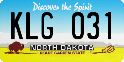 ND license plate KLG031