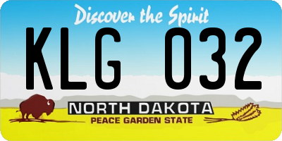 ND license plate KLG032