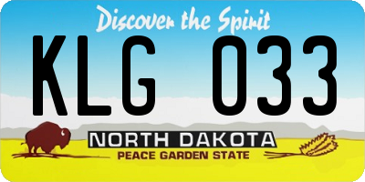 ND license plate KLG033