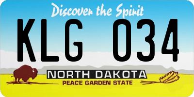 ND license plate KLG034