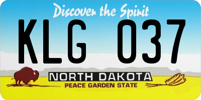 ND license plate KLG037