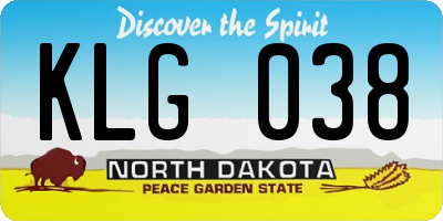 ND license plate KLG038