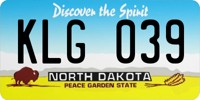 ND license plate KLG039