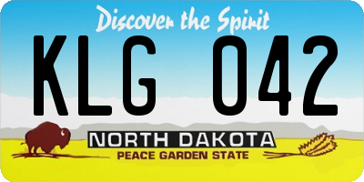 ND license plate KLG042