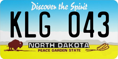 ND license plate KLG043