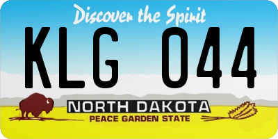 ND license plate KLG044
