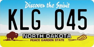 ND license plate KLG045