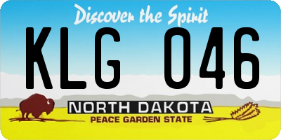 ND license plate KLG046