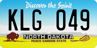 ND license plate KLG049