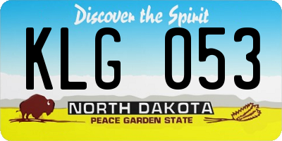 ND license plate KLG053