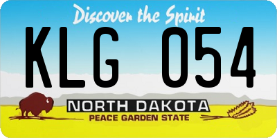 ND license plate KLG054