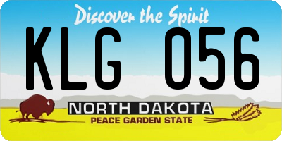 ND license plate KLG056