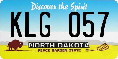 ND license plate KLG057