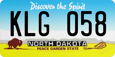 ND license plate KLG058