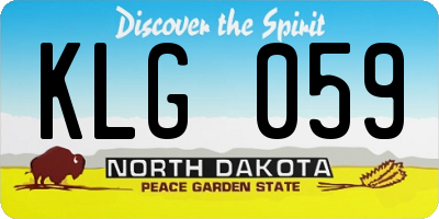 ND license plate KLG059
