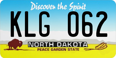 ND license plate KLG062