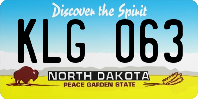 ND license plate KLG063