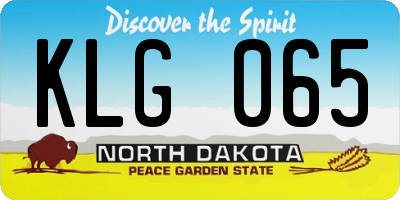 ND license plate KLG065