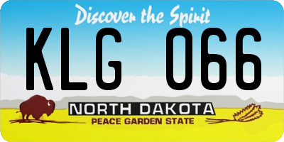 ND license plate KLG066
