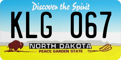 ND license plate KLG067