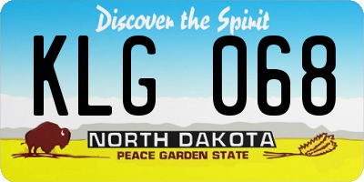 ND license plate KLG068