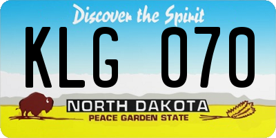 ND license plate KLG070