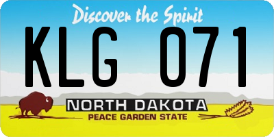 ND license plate KLG071