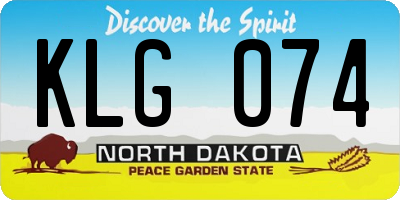 ND license plate KLG074