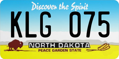 ND license plate KLG075