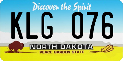 ND license plate KLG076