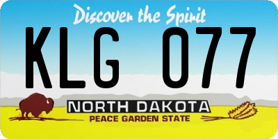 ND license plate KLG077