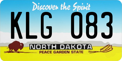 ND license plate KLG083