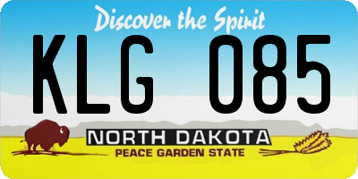 ND license plate KLG085