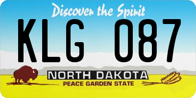 ND license plate KLG087