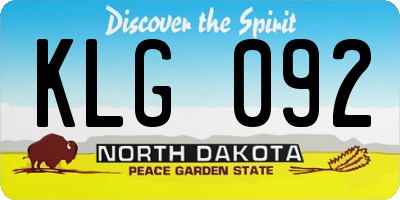 ND license plate KLG092