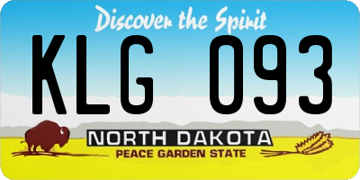 ND license plate KLG093