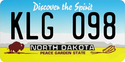 ND license plate KLG098