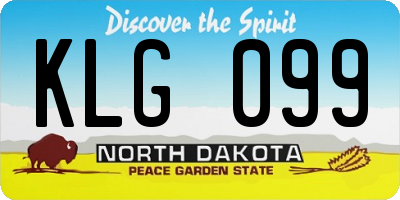 ND license plate KLG099