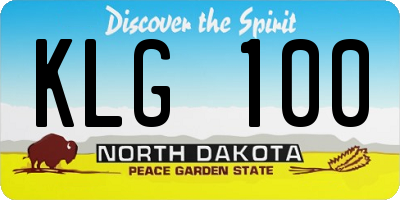 ND license plate KLG100