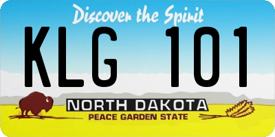 ND license plate KLG101