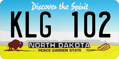 ND license plate KLG102
