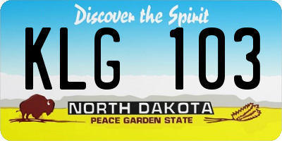 ND license plate KLG103