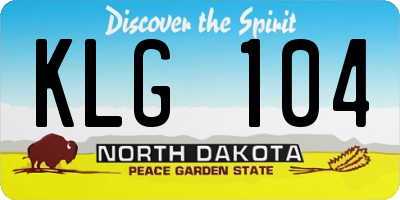 ND license plate KLG104