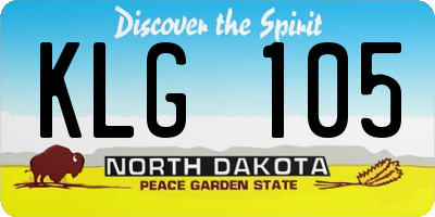 ND license plate KLG105