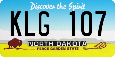 ND license plate KLG107