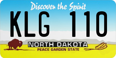 ND license plate KLG110