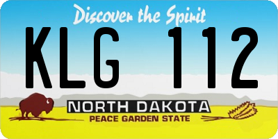 ND license plate KLG112