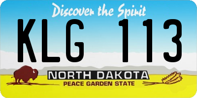 ND license plate KLG113